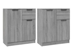Aparadores 2 uds madera contrachapada gris Sonoma 60x30x70 cm