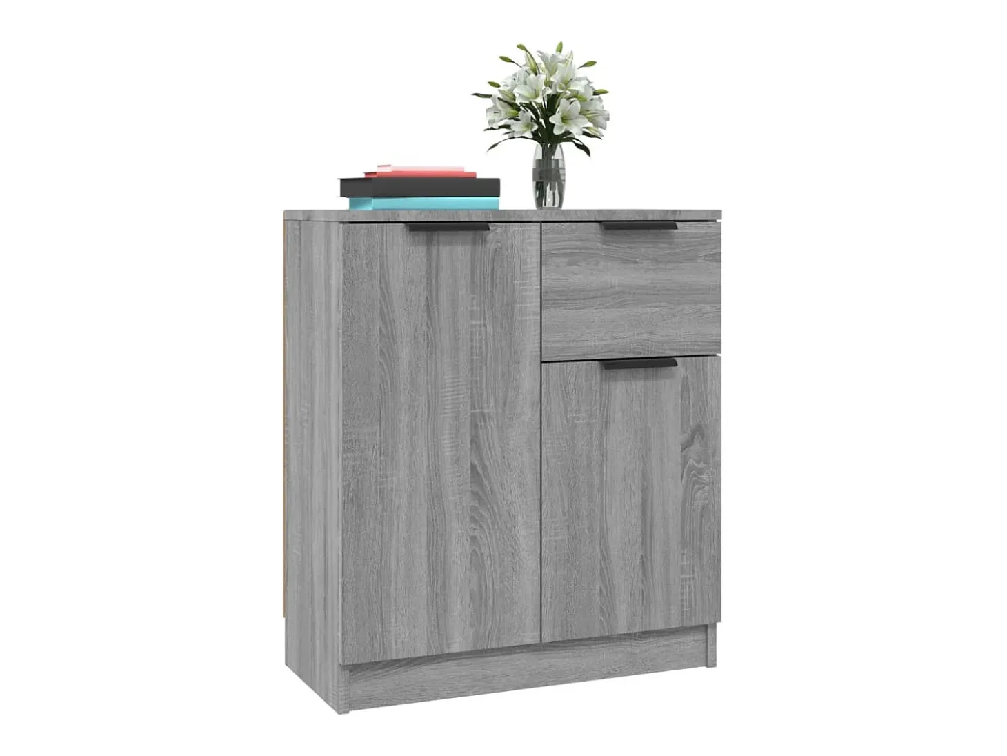 Aparadores 2 uds madera contrachapada gris Sonoma 60x30x70 cm