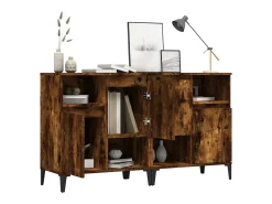 Aparadores 2 uds madera contrachapada roble ahumado 60x35x70 cm ES37490