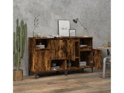 Aparadores 2 uds madera contrachapada roble ahumado 60x35x70 cm ES37490