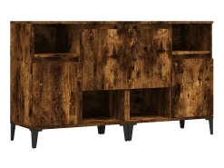 Aparadores 2 uds madera contrachapada roble ahumado 60x35x70 cm ES37490