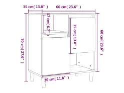Aparadores 3 uds madera contrachapada roble Sonoma 60x35x70 cm