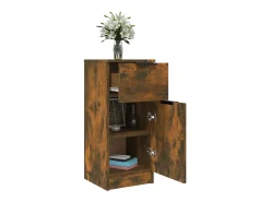 Aparadores 2 uds madera contrachapada roble ahumado 30x30x70 cm ES62814