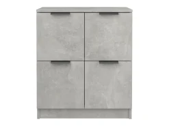 Aparadores 2 uds madera contrachapada gris hormigón 60x30x70 cm ES82167