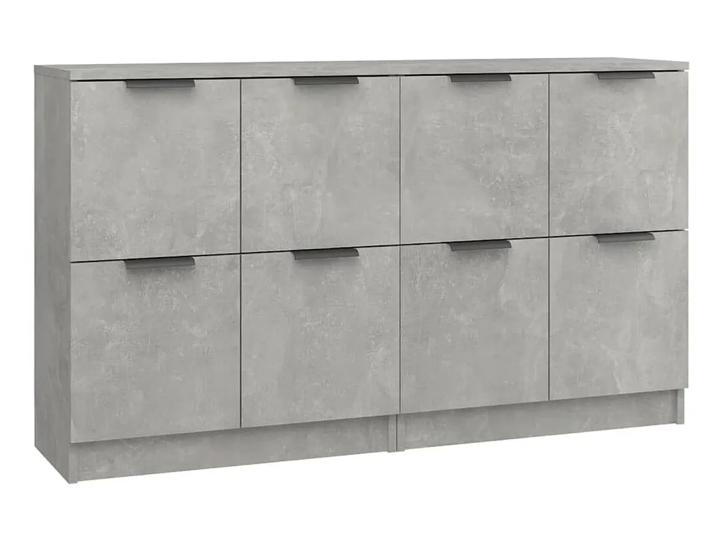 Aparadores 2 uds madera contrachapada gris hormigón 60x30x70 cm ES82167