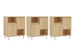 Aparadores 3 uds madera contrachapada color roble sonoma ES38694