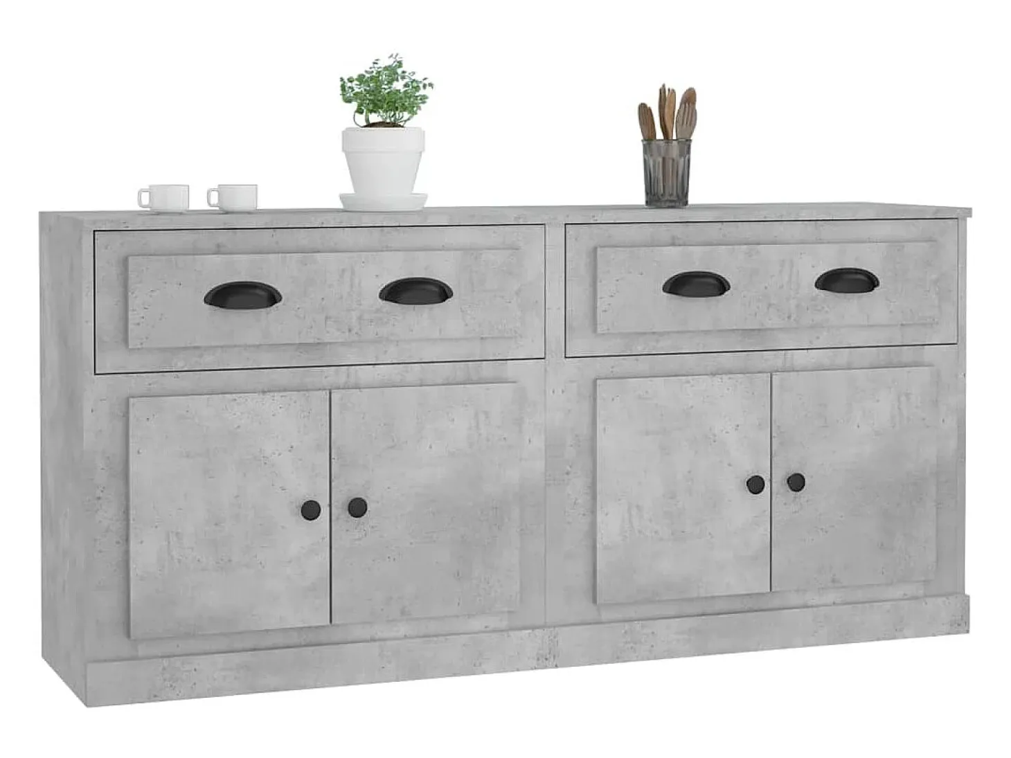 Aparadores 2 uds madera contrachapada gris hormigón ES17496