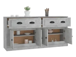 Aparadores 2 uds madera contrachapada gris hormigón ES17496