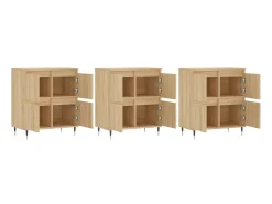 Aparadores 3 uds madera contrachapada color roble sonoma ES95691