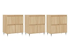 Aparadores 3 uds madera contrachapada color roble sonoma ES95691