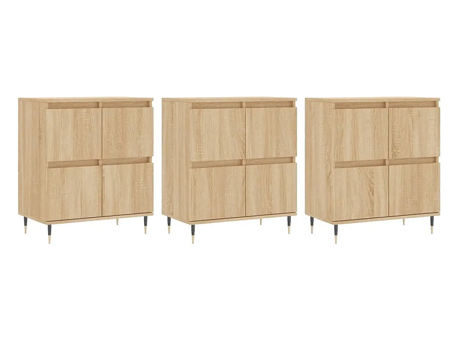 Aparadores 3 uds madera contrachapada color roble sonoma ES95691