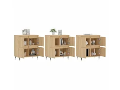 Aparadores 3 uds madera contrachapada color roble sonoma ES95691