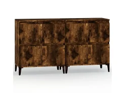 Aparadores 2 uds madera contrachapada roble ahumado 60x35x70 cm ES47411