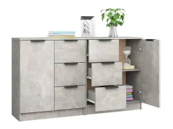 Aparadores 2 uds madera contrachapada gris hormigón 60x30x70 cm ES53533