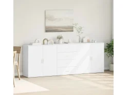 Aparadores 3 uds madera contrachapada blanco