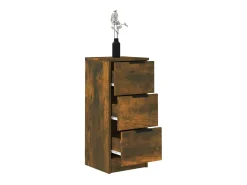 Aparadores 2 uds madera contrachapada roble ahumado 30x30x70 cm ES85257