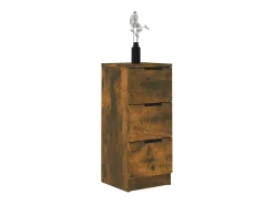 Aparadores 2 uds madera contrachapada roble ahumado 30x30x70 cm ES85257