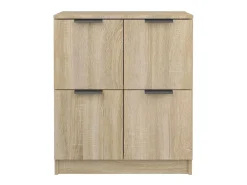 Aparadores 2 uds madera contrachapada roble Sonoma 60x30x70 cm ES84991
