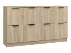 Aparadores 2 uds madera contrachapada roble Sonoma 60x30x70 cm ES84991