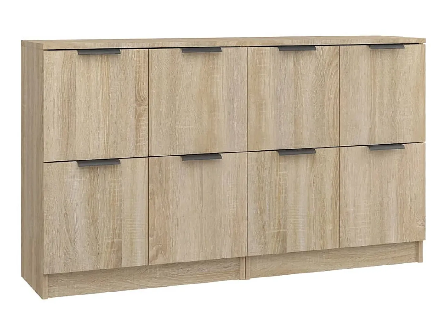 Aparadores 2 uds madera contrachapada roble Sonoma 60x30x70 cm ES84991