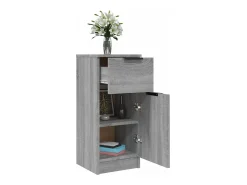 Aparadores 2 uds madera contrachapada gris Sonoma 30x30x70 cm ES518832