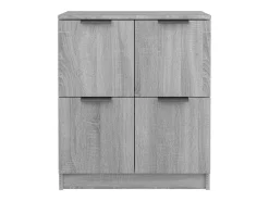 Aparadores 2 uds madera contrachapada gris Sonoma 60x30x70 cm ES84185