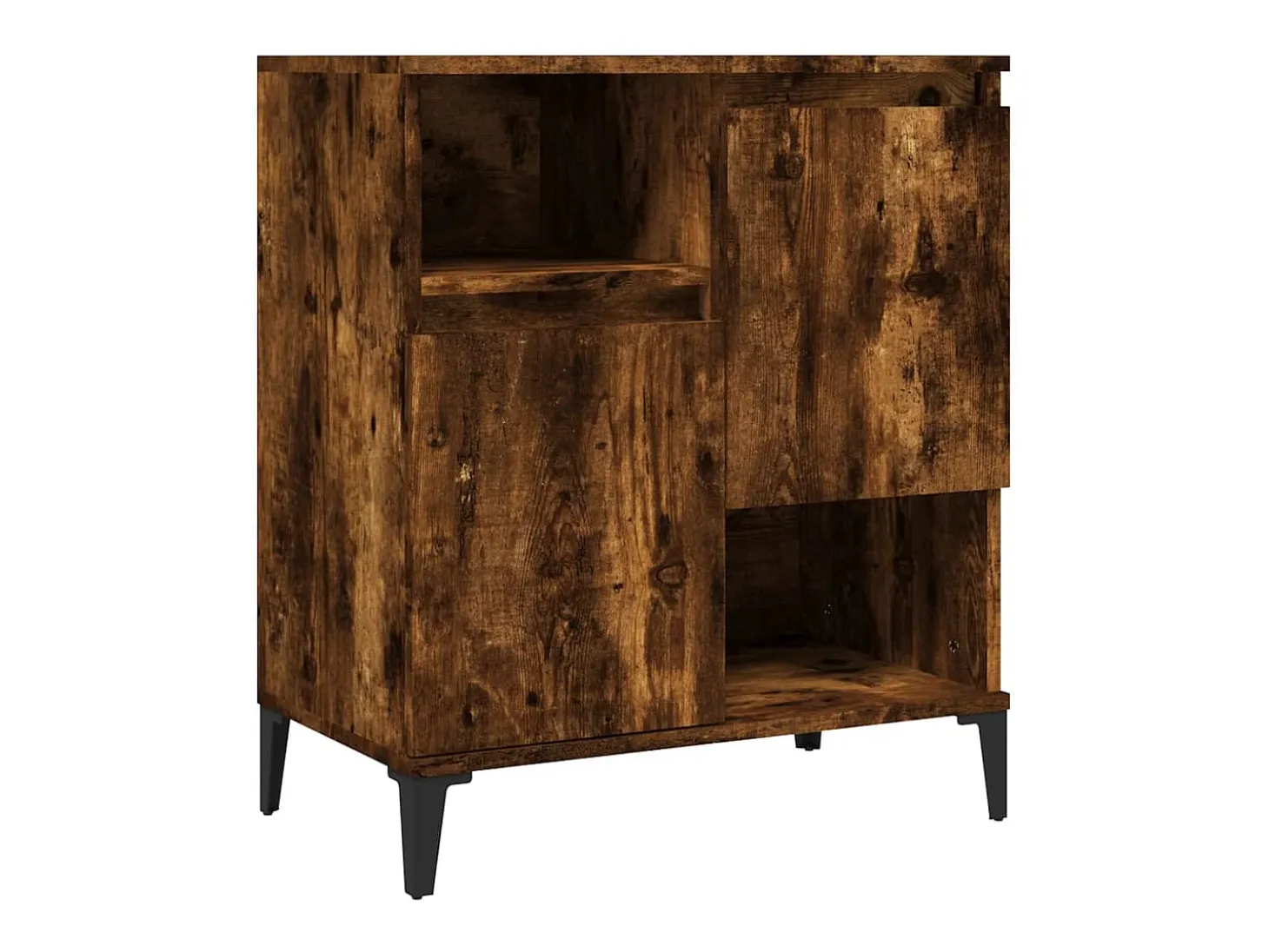 Aparadores 3 uds madera contrachapada roble ahumado 60x35x70 cm ES54264