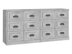 Aparadores 2 uds madera contrachapada gris hormigón ES70413