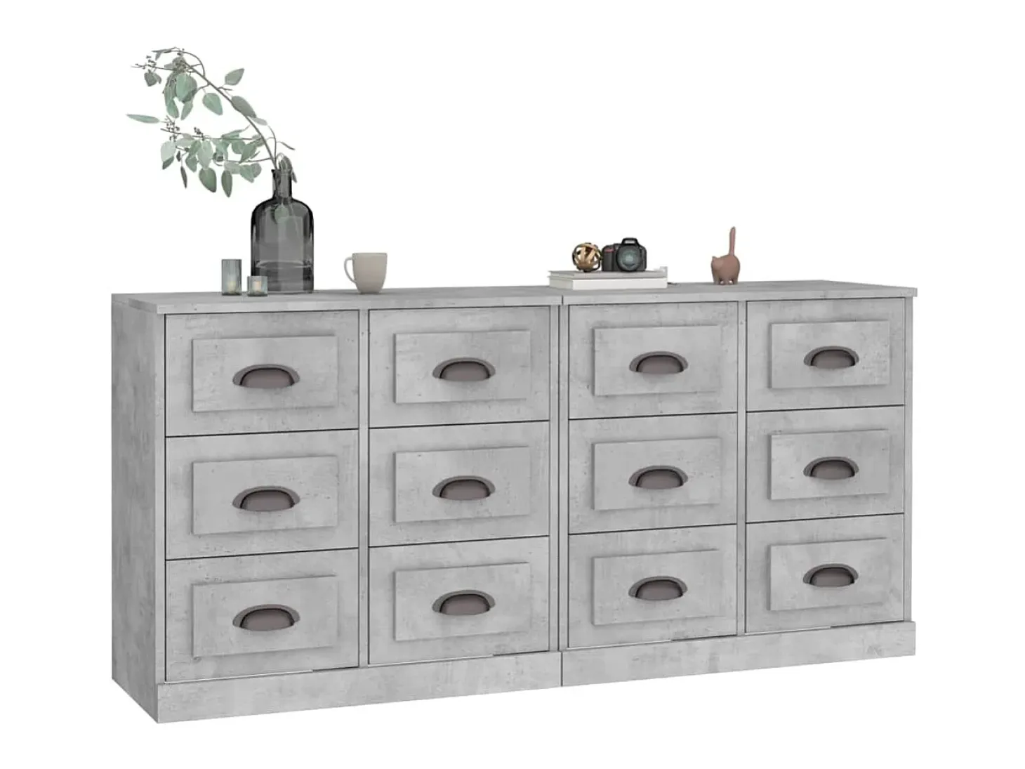Aparadores 2 uds madera contrachapada gris hormigón ES70413