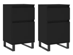 Aparadores 2 uds madera de ingeniería negro 40x35x70 cm ES17547