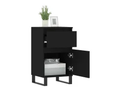 Aparadores 2 uds madera de ingeniería negro 40x35x70 cm ES17547