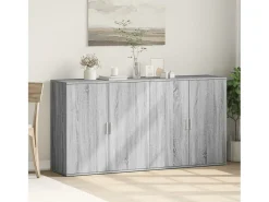 Aparadores 2 uds madera de ingeniería gris Sonoma 79x38x80 cm ES805512