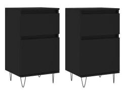 Aparadores 2 uds madera de ingeniería negro 40x35x70 cm ES43083