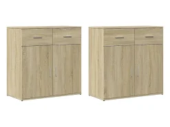 Aparadores 2 uds madera de ingeniería roble Sonoma 79x38x80 cm ES120401