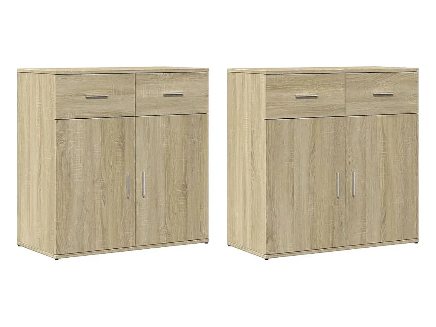 Aparadores 2 uds madera de ingeniería roble Sonoma 79x38x80 cm ES120401