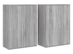 Aparadores 2 uds madera de ingeniería gris Sonoma 60x31x84 cm