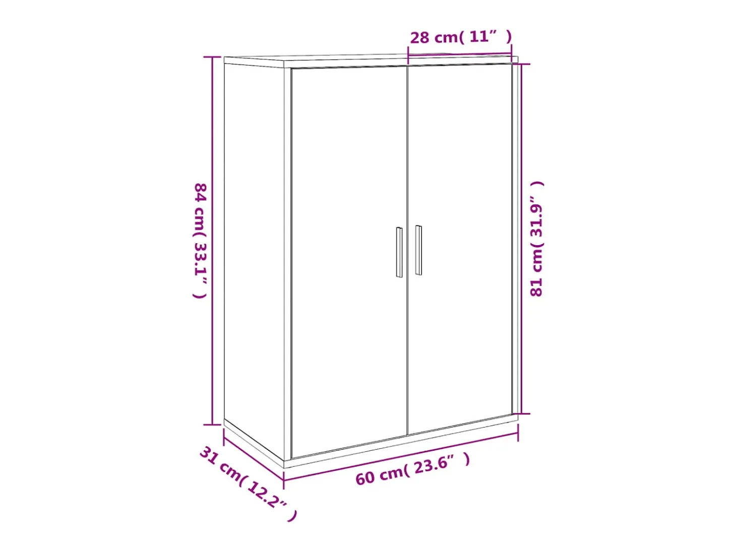 Aparadores 2 uds madera de ingeniería gris Sonoma 60x31x84 cm