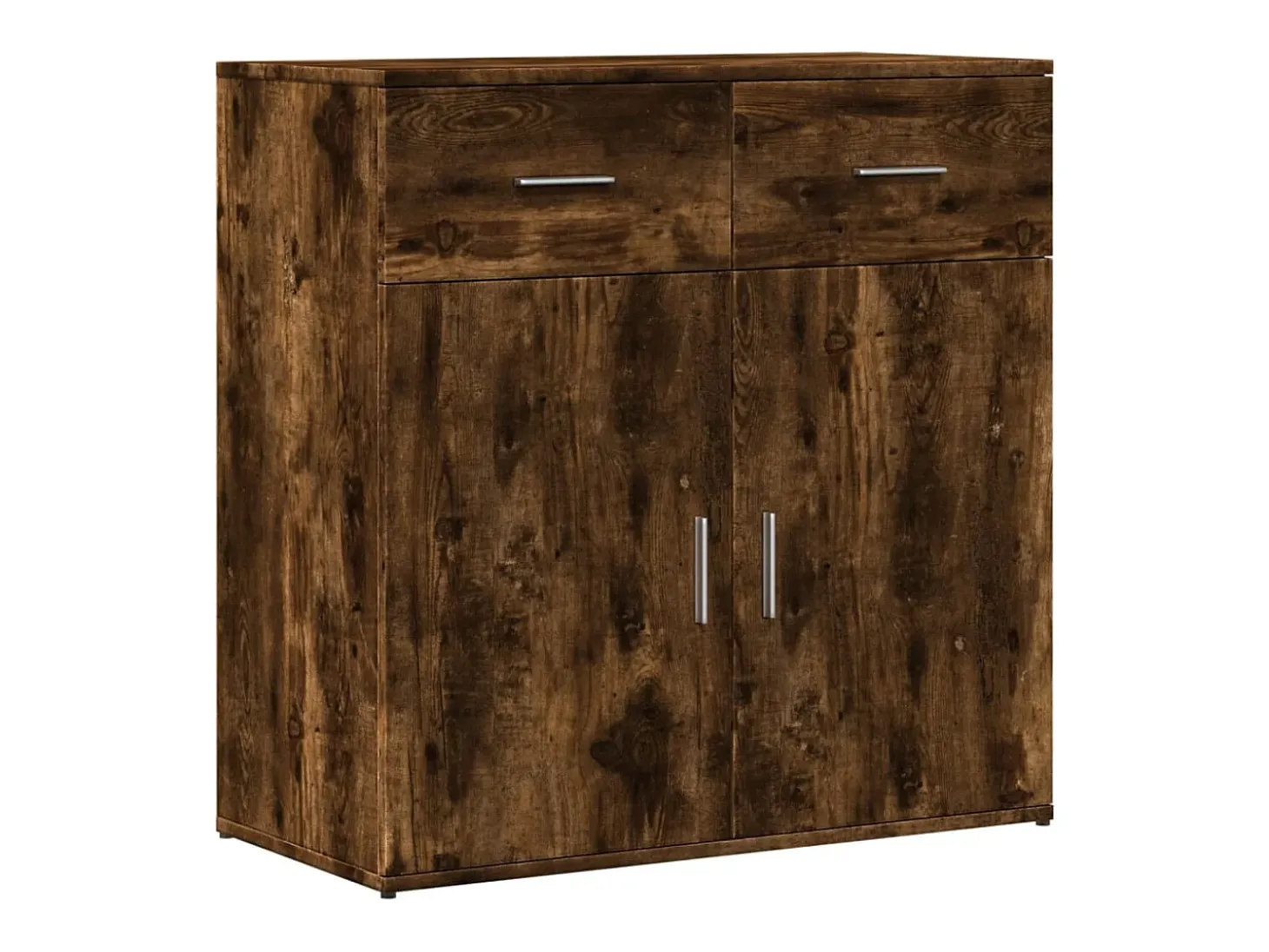Aparadores 2 uds madera de ingeniería roble ahumado 79x38x80 cm
