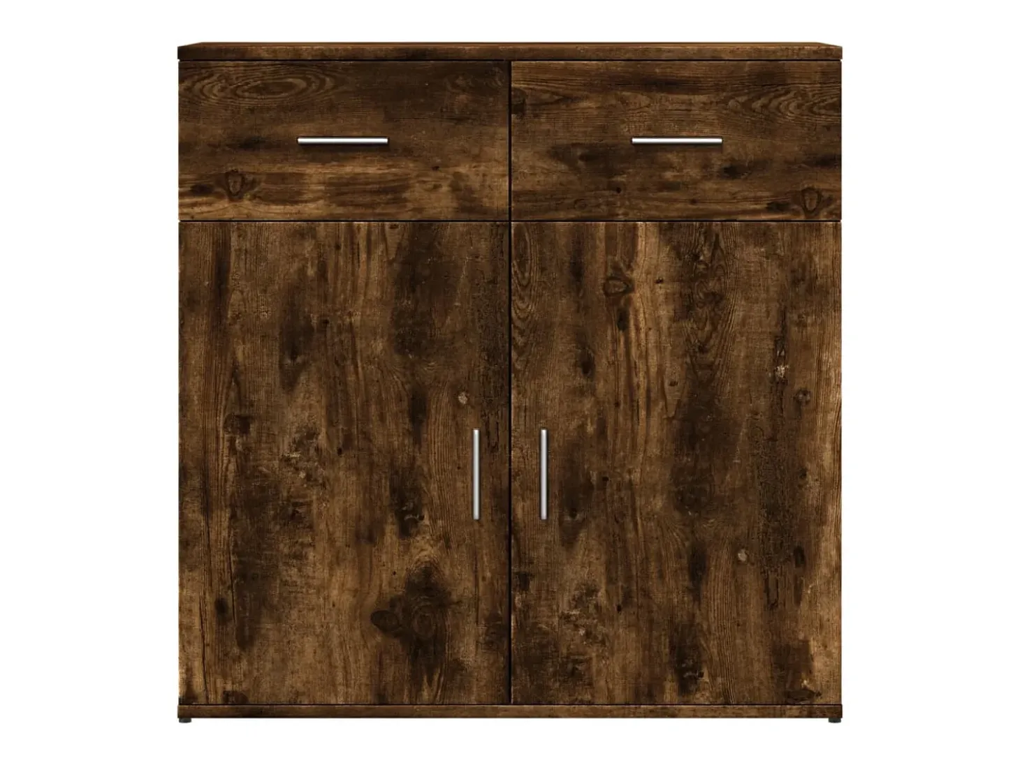 Aparadores 2 uds madera de ingeniería roble ahumado 79x38x80 cm