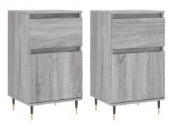 Aparadores 2 uds madera de ingeniería gris Sonoma 40x35x70 cm ES43906