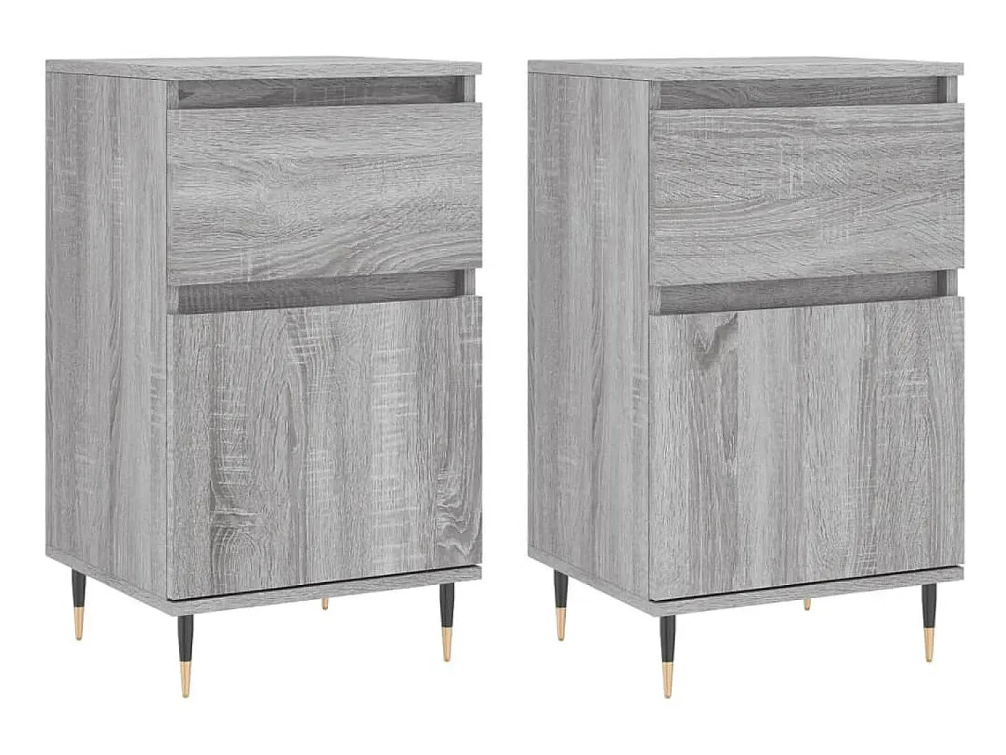 Aparadores 2 uds madera de ingeniería gris Sonoma 40x35x70 cm ES43906