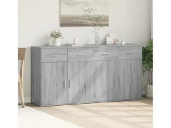 Aparadores 2 uds madera de ingeniería gris Sonoma 79x38x80 cm