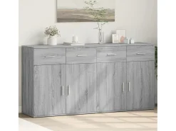 Aparadores 2 uds madera de ingeniería gris Sonoma 79x38x80 cm