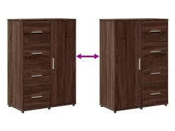 Aparadores 2 uds madera de ingeniería marrón roble 60x31x84 cm