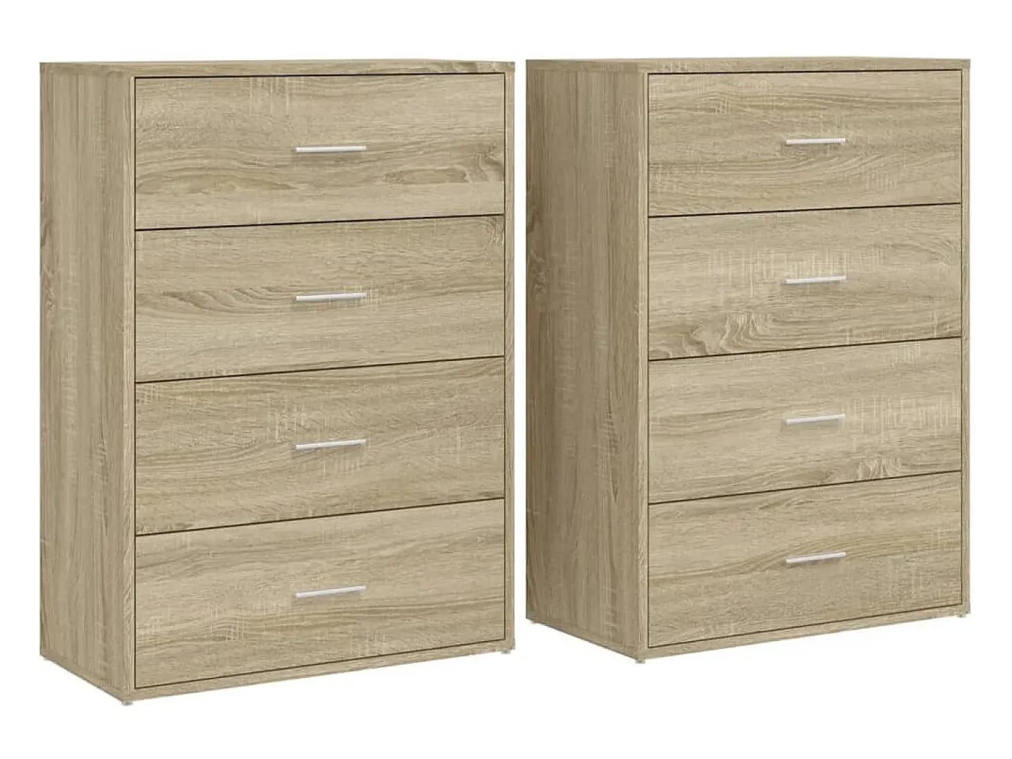 Aparadores 2 uds madera de ingeniería roble Sonoma 60x31x84 cm