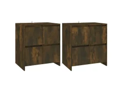 Aparadores 2 uds madera de ingeniería roble ahumado 70x41x75 cm ES80101
