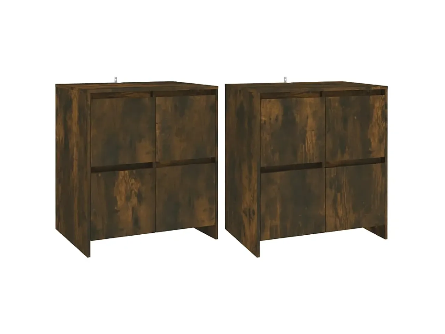 Aparadores 2 uds madera de ingeniería roble ahumado 70x41x75 cm ES80101