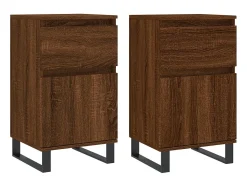 Aparadores 2 uds madera de ingeniería marrón roble 40x35x70 cm ES52204