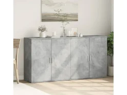 Aparadores 2 uds madera de ingeniería gris hormigón 79x38x80 cm