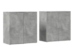 Aparadores 2 uds madera de ingeniería gris hormigón 79x38x80 cm